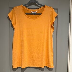 Orange top.